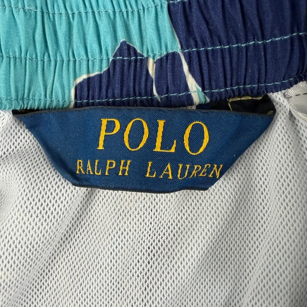Polo Ralph Lauren Swim Shorts Mens‎ XL Blue Floral Boardshort Trunks Drawstring